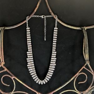 Pink and Silver rhinestone necklace